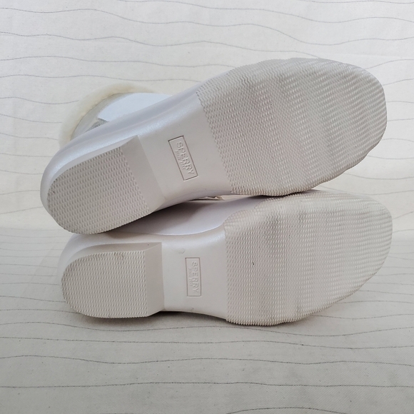 Sperry Youth Girls Alpine Saltwater Pearlized Ivory Duck Boots STK166415 Sz 6M - Picture 11 of 12